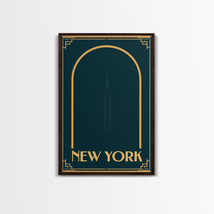 New York Travel Poster, Canvas Print, Luxury Art Deco Poster, New York Poster Print, Vintage City Poster, City Illustration, Art Print
