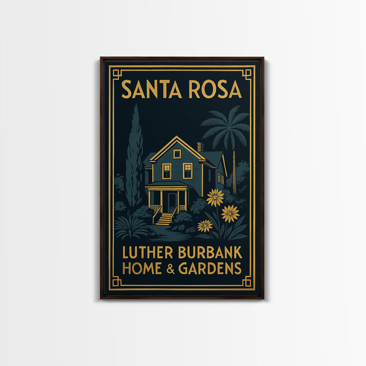 Santa Rosa Travel Poster, Canvas Print, Black Gold City Wall Art, Santa Rosa Art Print, Living Room Wall Art, Travel Poster Set