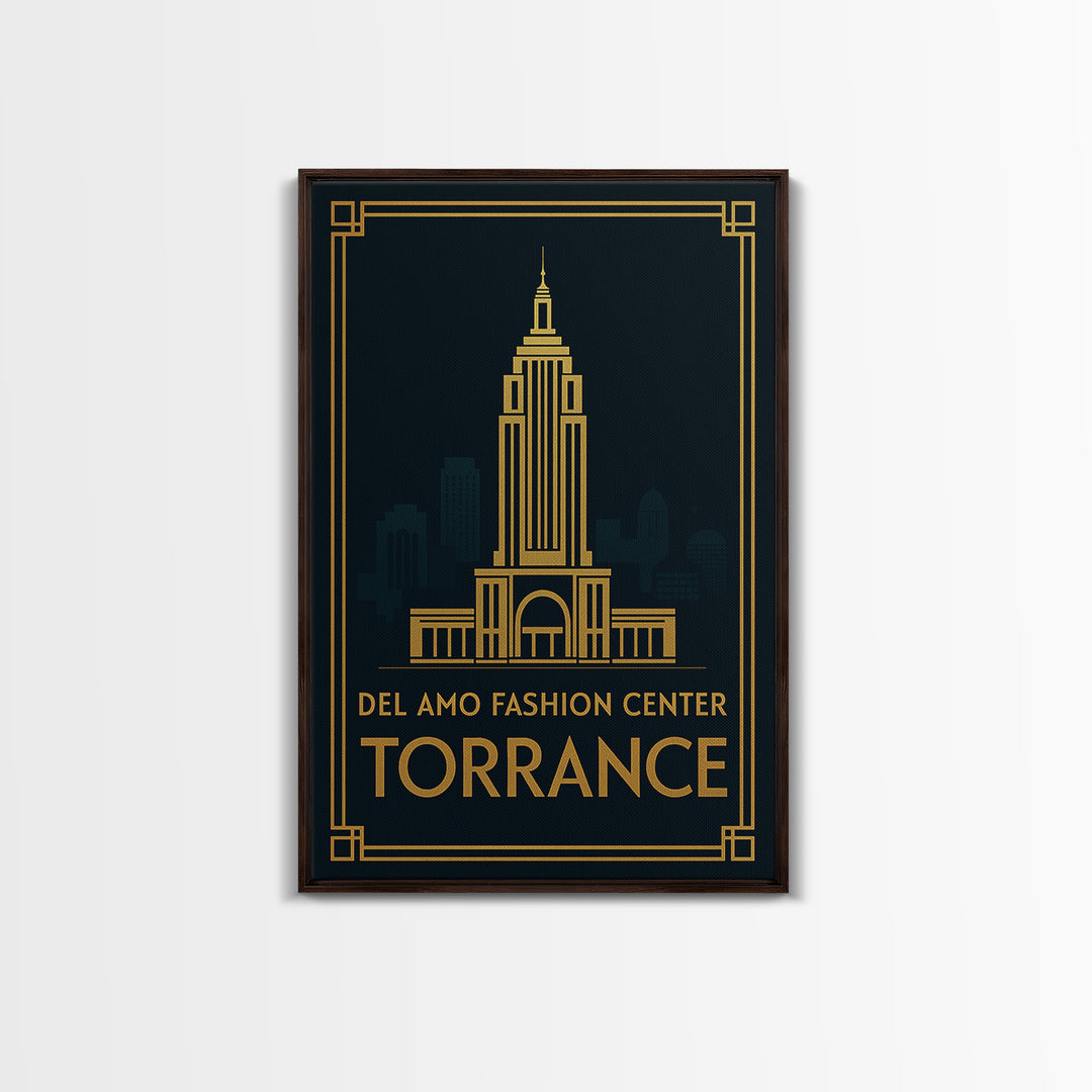 Torrance California Travel Poster, Canvas Print, Luxury Art Deco Poster, Torrance City Art, Wall Decor, Fine Art Print, Travel Art Print
