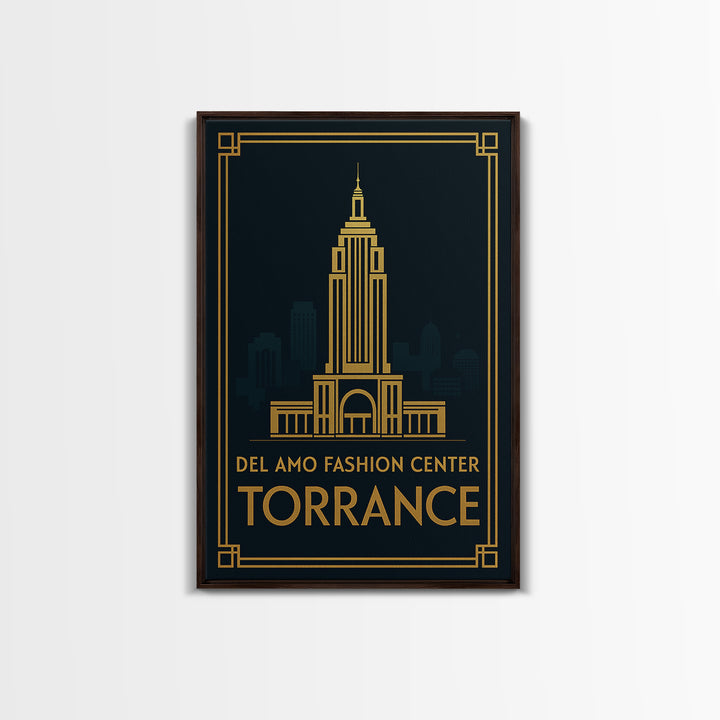 Torrance California Travel Poster, Canvas Print, Luxury Art Deco Poster, Torrance City Art, Wall Decor, Fine Art Print, Travel Art Print