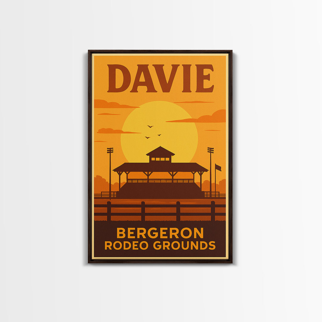 Davie Florida Travel Poster, Canvas Print, Vintage Deco Wall Art, Davie Travel Art, Mid Century Wall Art, Vintage City Poster, Poster Art