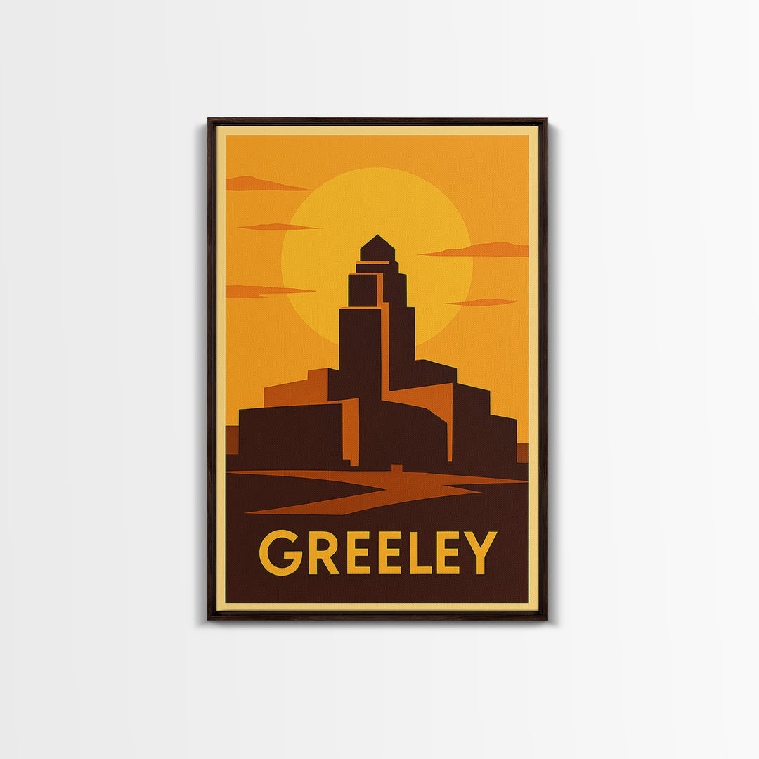 Greeley Travel Poster, Canvas Print, Golden Travel Poster Art, Greeley Wall Art, Vintage Travel Print, Travel Art Print, City Art Print