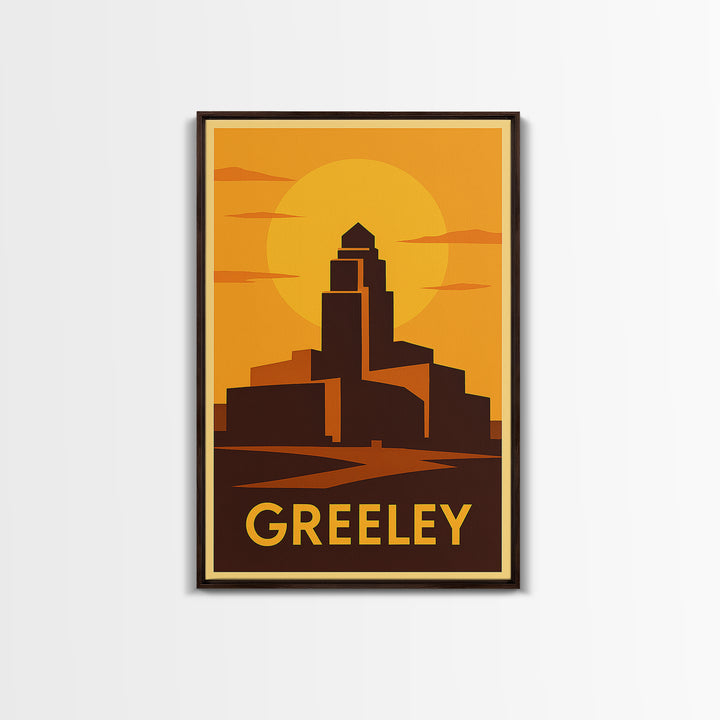 Greeley Travel Poster, Canvas Print, Golden Travel Poster Art, Greeley Wall Art, Vintage Travel Print, Travel Art Print, City Art Print