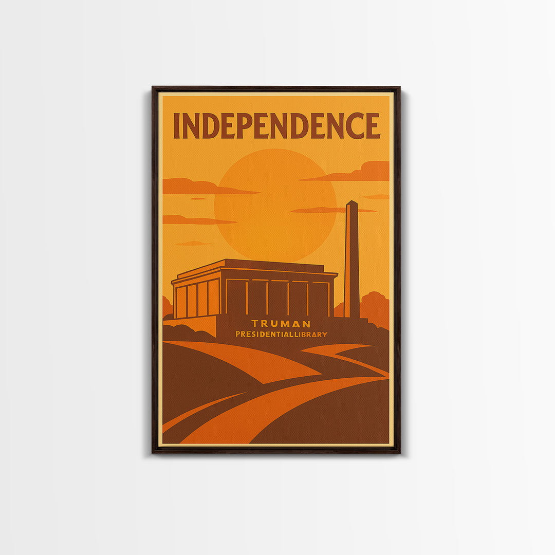 Independence Missouri Travel Poster, Canvas Print, Vintage Deco Wall Art, Independence Travel Art, Retro Travel Print, City Illustration