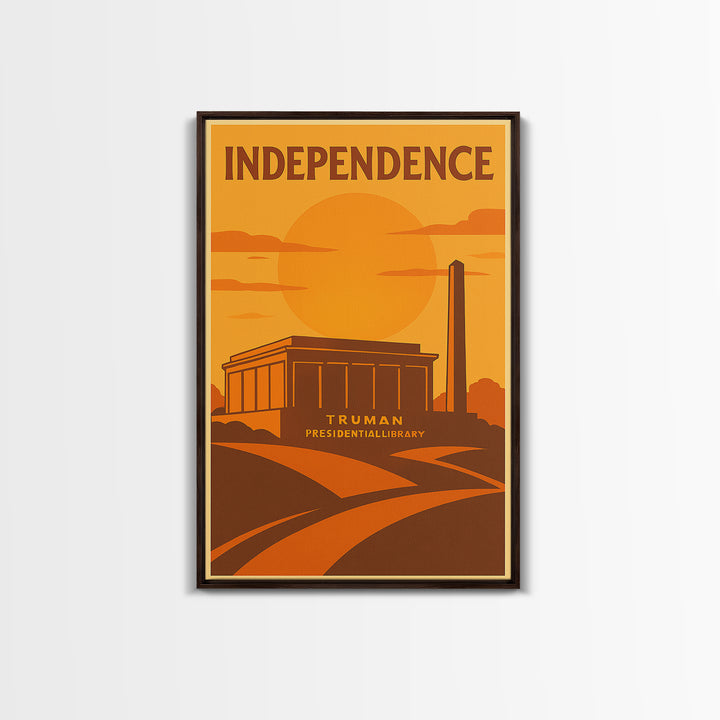 Independence Missouri Travel Poster, Canvas Print, Vintage Deco Wall Art, Independence Travel Art, Retro Travel Print, City Illustration