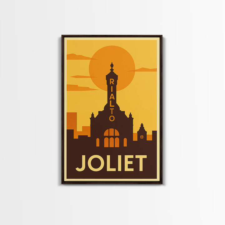 Joliet Travel Poster, Canvas Print, Vintage Deco Wall Art, Joliet Wall Art, Vintage City Poster, Travel Poster Art, Travel Poster Set