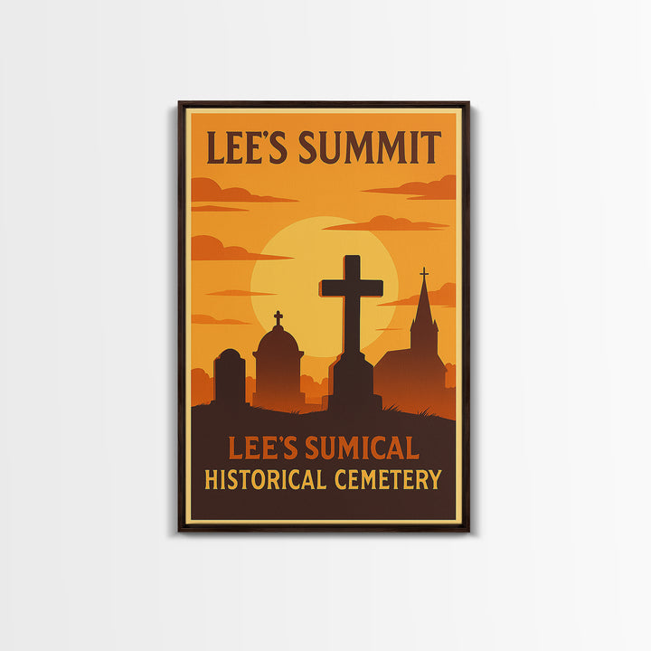 Lee'S Summit Missouri Travel Poster, Canvas Print, Warm Sunset Silhouette Art, Lee'S Summit Poster Print, Living Room Wall Art, Home Decor