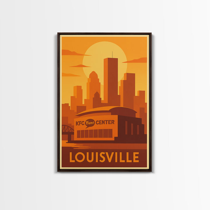 Louisville Travel Poster, Framed Canvas Print, Vintage Deco Wall Art, Louisville Travel Art, Travel Wall Art, Living Room Wall Art