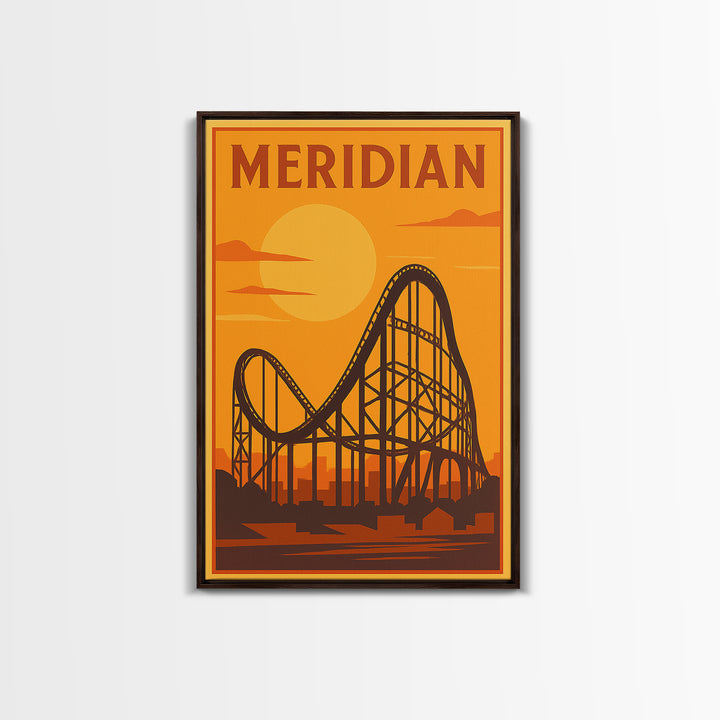 Meridian Idaho Travel Poster, Canvas Print, Gold Art Deco Poster Art, Meridian City Art, City Art Print, Fine Art Print, Vintage City Art
