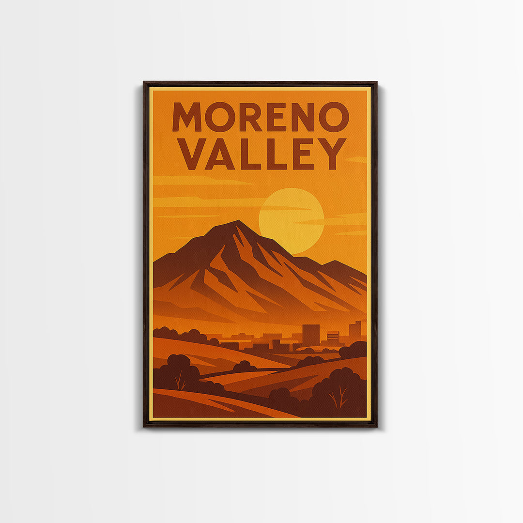 Moreno Valley California Travel Poster, Canvas Print, Gold Art Deco Poster Art, Moreno Valley Travel Art, Travel Poster Set, Wall Decor