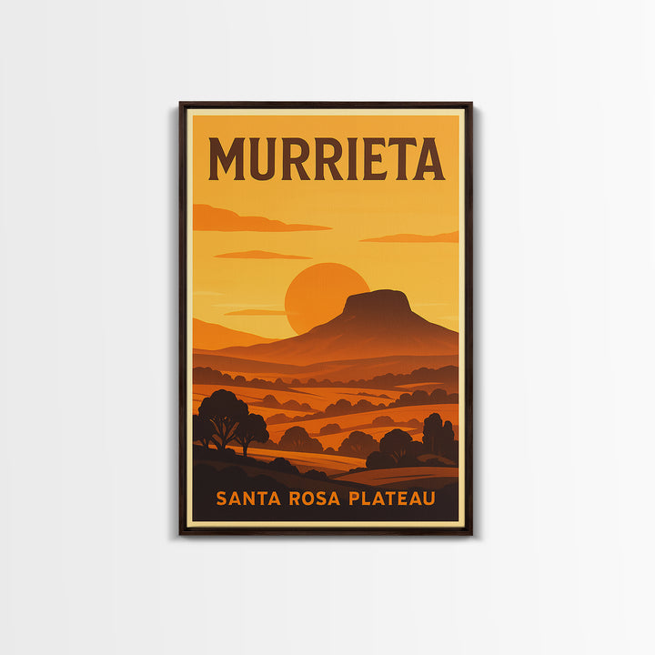 Murrieta California Travel Poster, Framed Canvas Print, Gold Art Deco Poster Art, Murrieta Travel Art, Wanderlust Decor, Eclectic Wall Decor