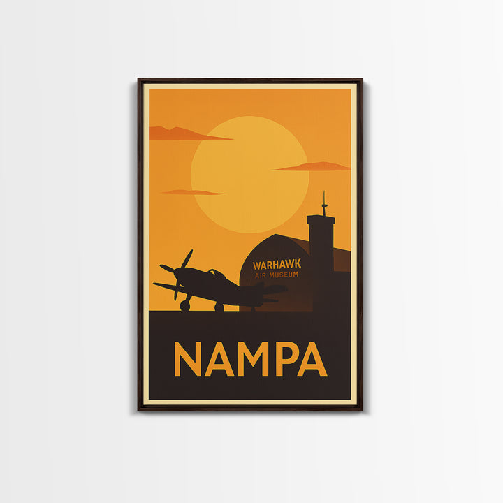 Nampa Travel Poster, Canvas Print, Gold Art Deco Poster Art, Nampa Travel Art, Wanderlust Decor, Travel Wall Art, Watercolor Skyline