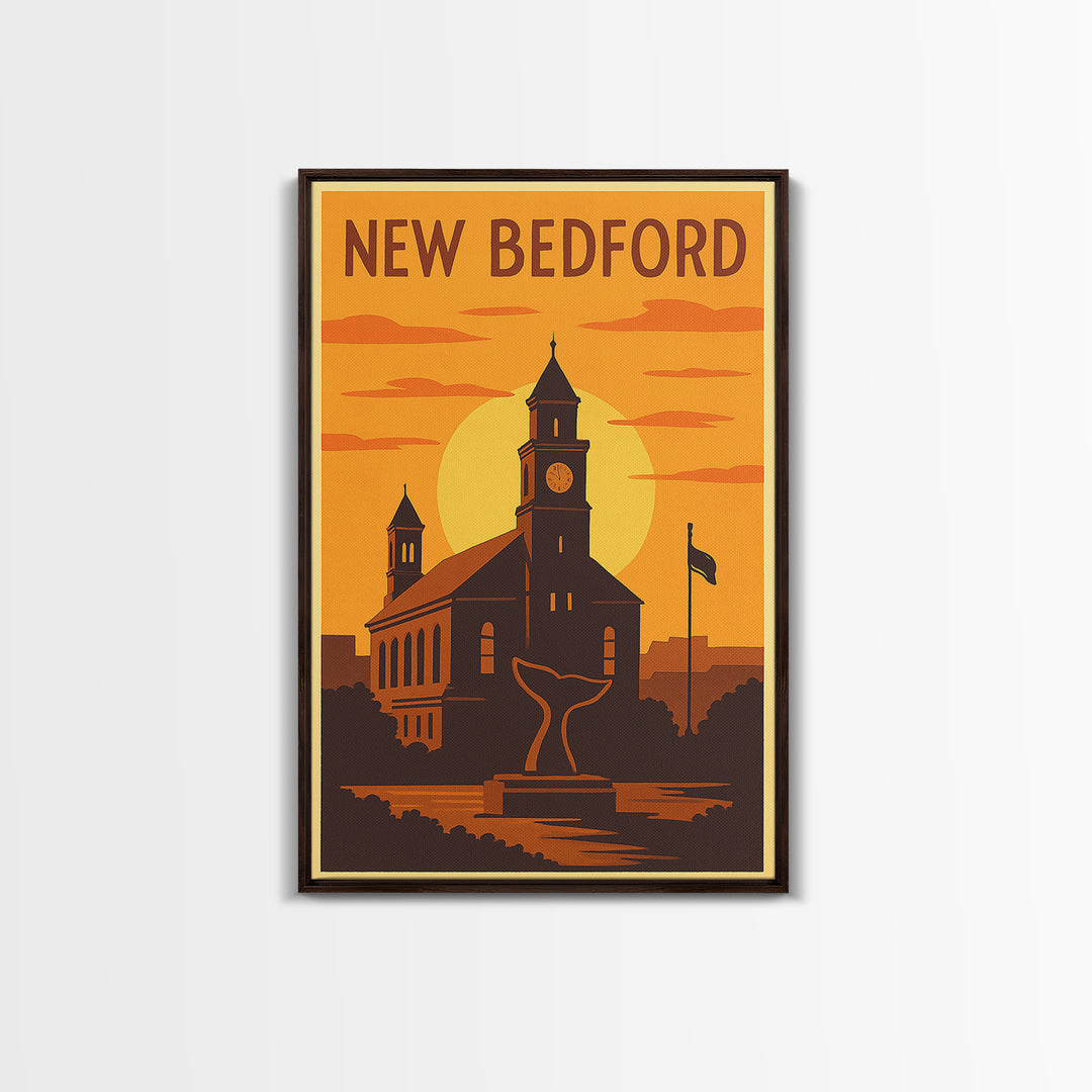 New Bedford Massachusetts Travel Poster, Canvas Print, Gold Art Deco Poster Art, New Bedford City Art, Travel Poster Set, City Poster