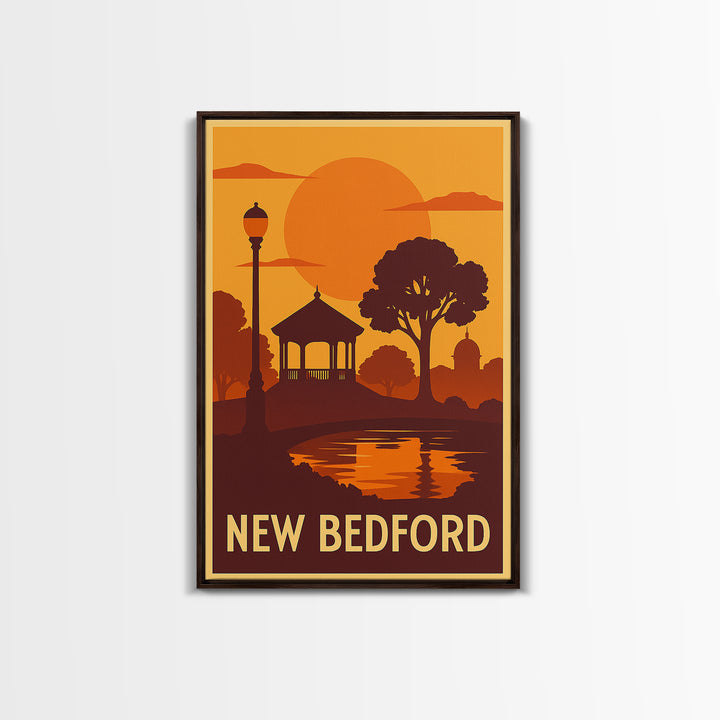 New Bedford Travel Poster, Canvas Print, Vintage Deco Wall Art, New Bedford Art Print, Mid Century Wall Art, Retro Travel Print