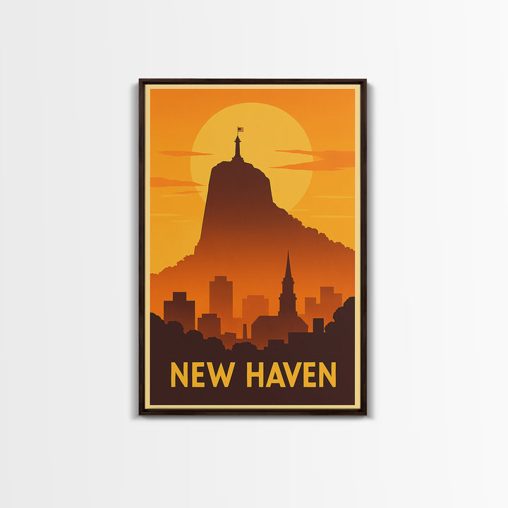 New Haven Travel Poster, Canvas Print, Vintage Deco Wall Art, New Haven Wall Art, Gift For Travelers, Retro Travel Print, Travel Wall Art