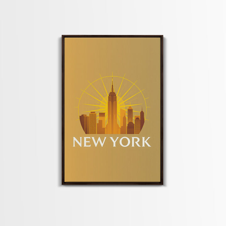 New York Travel Poster, Canvas Print, Gold Art Deco Poster Art, New York Wall Art, Travel Poster Set, City Art Print, Retro Travel Print