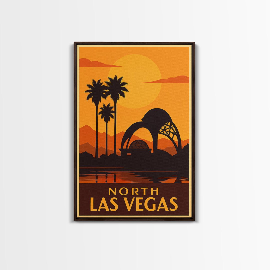 North Las Vegas Travel Poster, Canvas Print, Golden Travel Poster Art, North Las Vegas City Art, Travel Poster Set, Wanderlust Decor