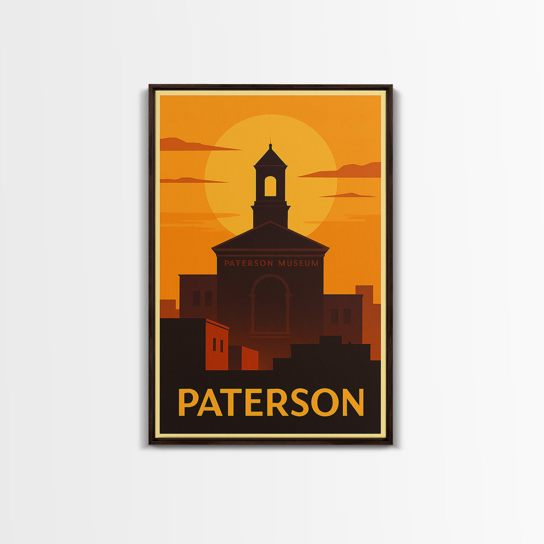 Paterson Travel Poster, Canvas Print, Gold Art Deco Poster Art, Paterson Travel Art, Home Office Decor, Retro Travel Print, Wall Art