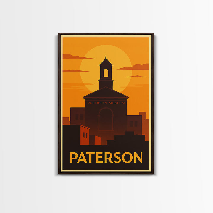 Paterson Travel Poster, Canvas Print, Gold Art Deco Poster Art, Paterson Travel Art, Home Office Decor, Retro Travel Print, Wall Art