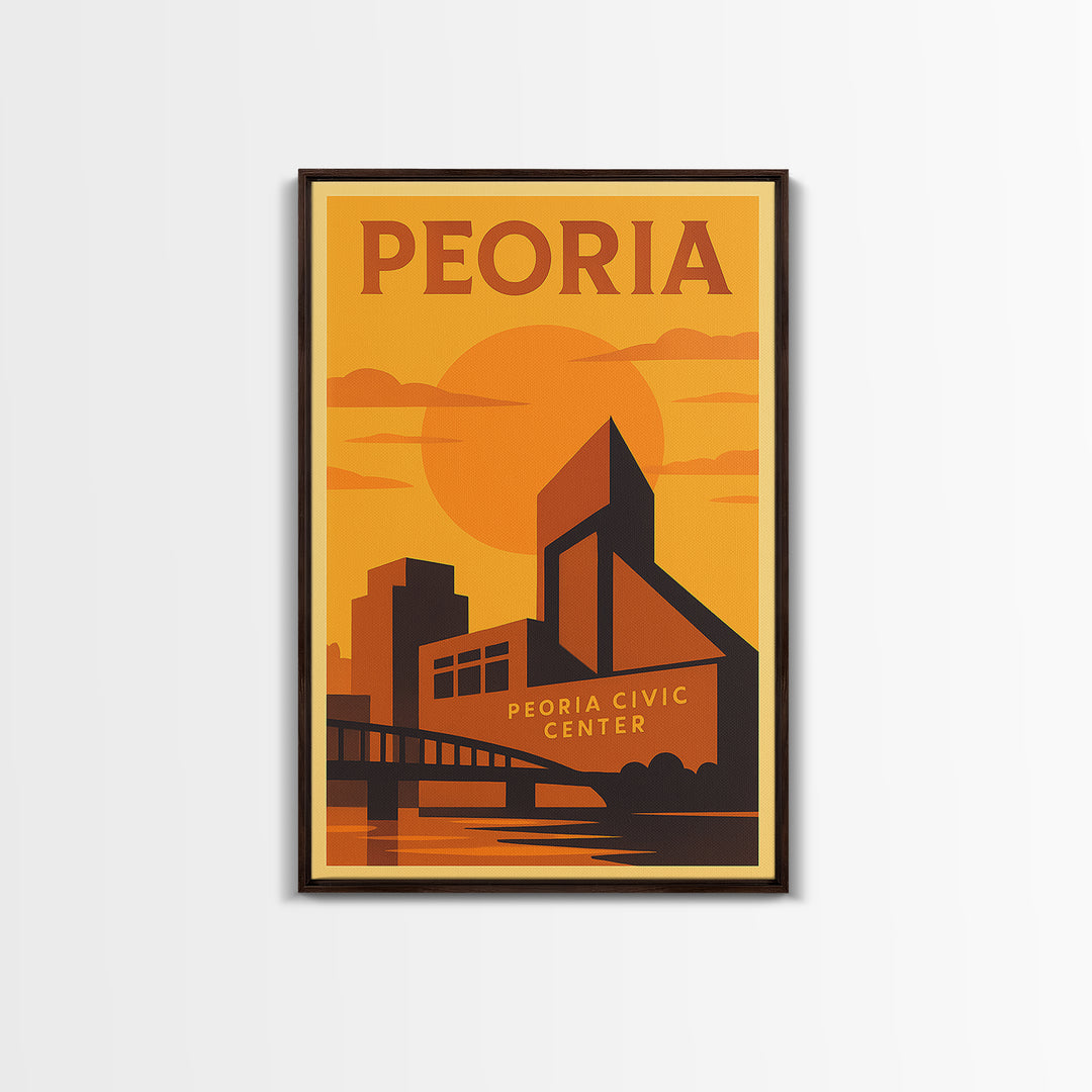Peoria Arizona Travel Poster, Canvas Print, Golden Poster Art, Peoria Poster Print, Retro Travel Print, City Travel Prints, Travel Decor