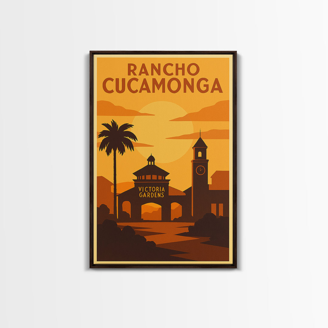 Rancho Cucamonga California Travel Poster, Canvas Print, Gold Art Deco Poster Art, Rancho Cucamonga Art Print, Modern Wall Decor, Home Decor