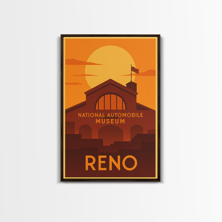Reno Travel Poster, Canvas Print, Gold Art Deco Poster Art, Reno Travel Art, Travel Art Print, City Travel Prints, Eclectic Wall Decor