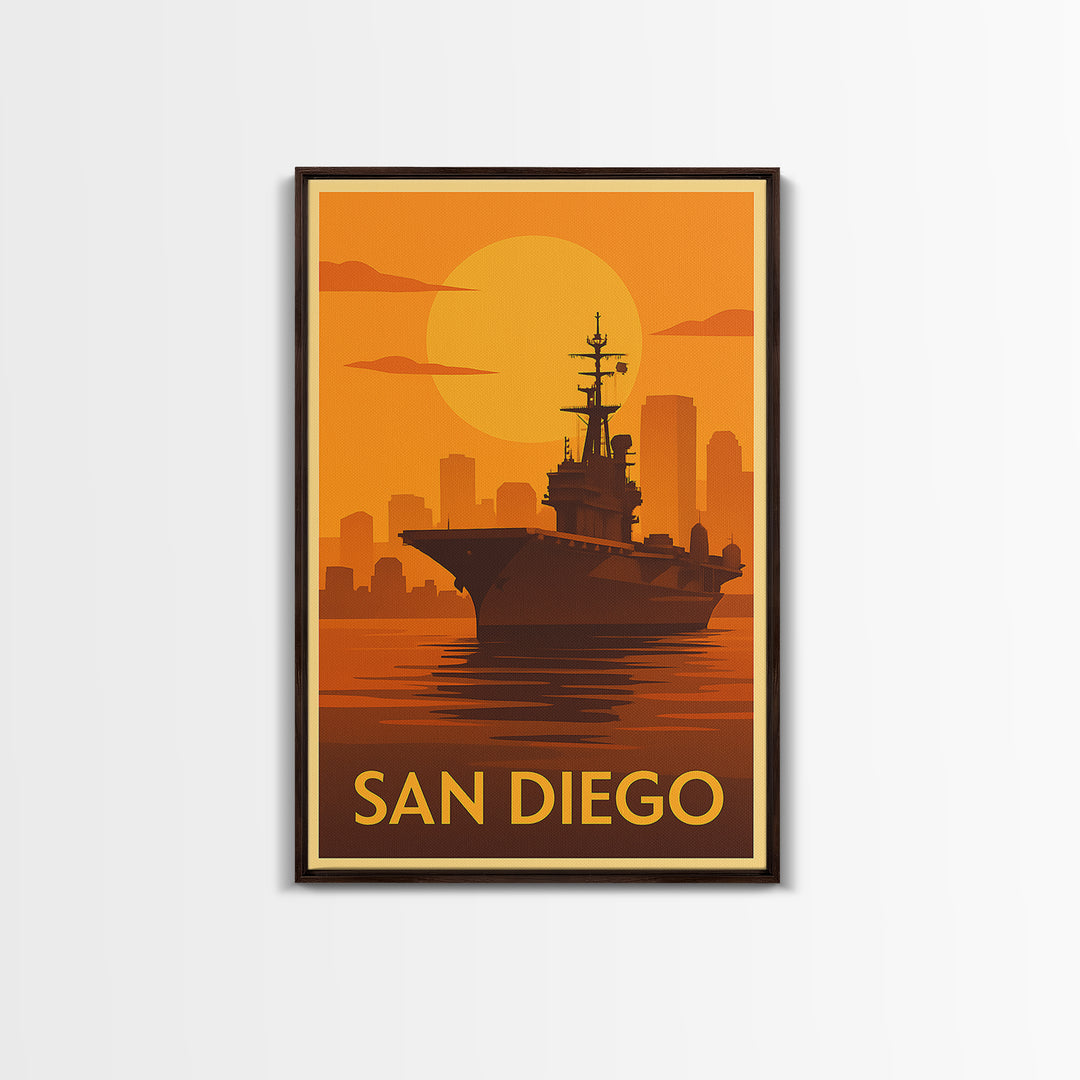 San Diego Travel Poster, Canvas Print, Gold Art Deco Poster Art, San Diego Wall Art, Fine Art Print, Vintage City Poster, City Art Print