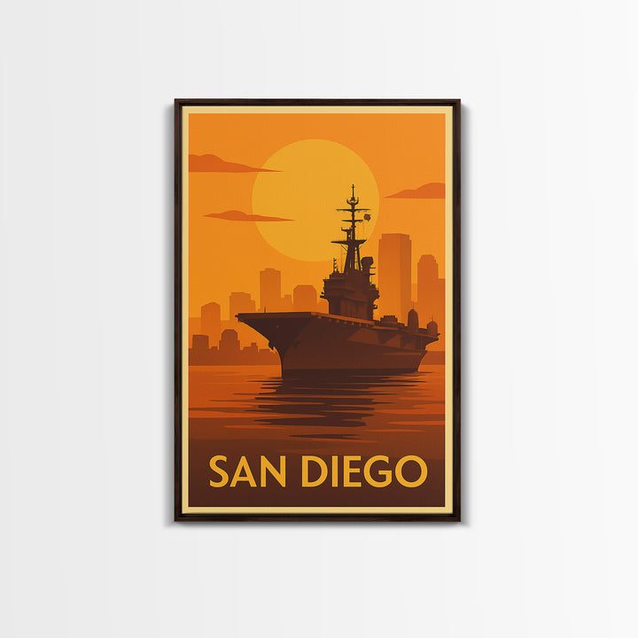 San Diego Travel Poster, Canvas Print, Gold Art Deco Poster Art, San Diego Wall Art, Fine Art Print, Vintage City Poster, City Art Print