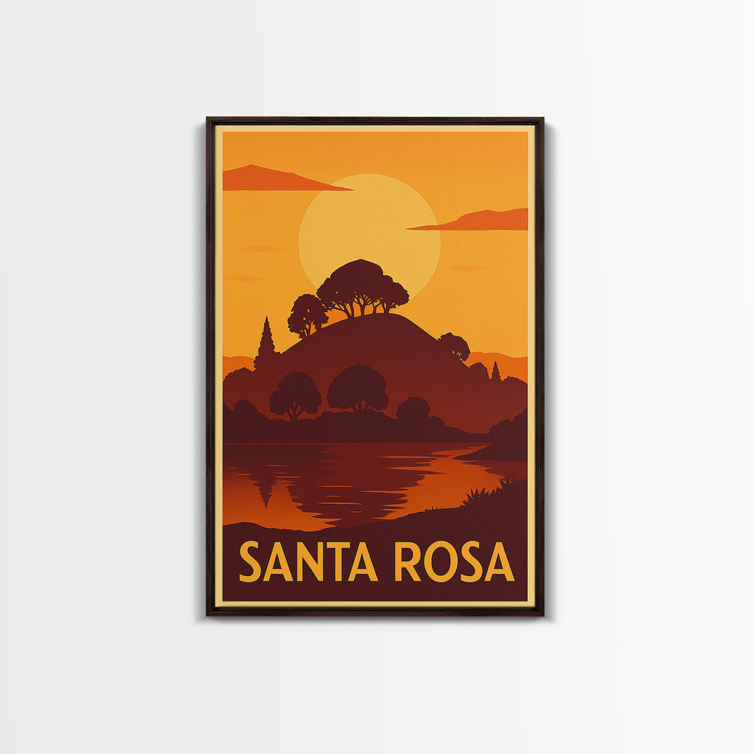 Santa Rosa Travel Poster, Canvas Print, Golden Travel Poster Art, Santa Rosa Wall Art, Gift For Travelers, Travel Wall Decor, Wall Art