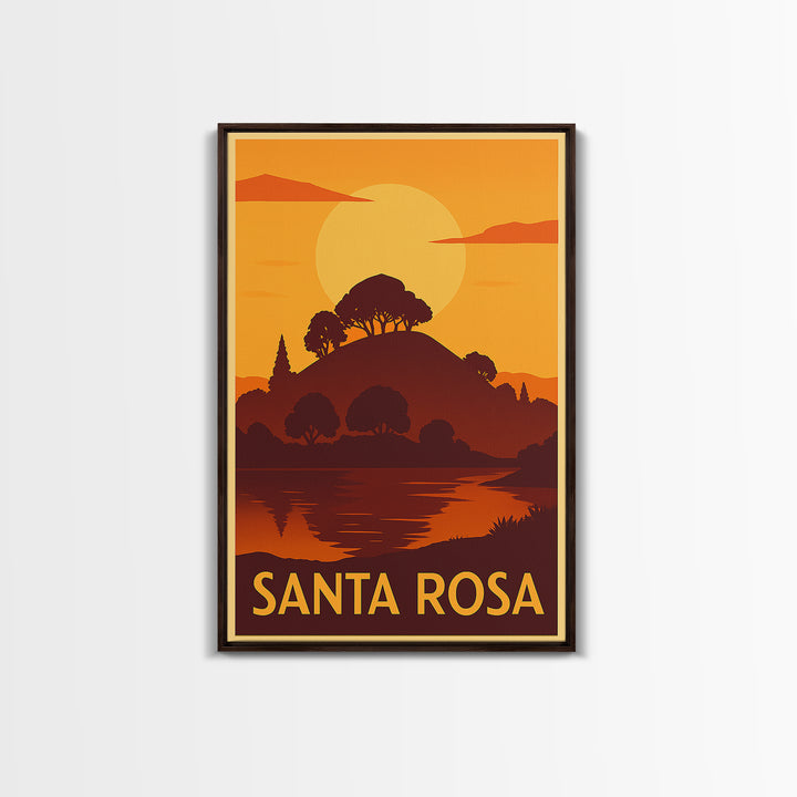 Santa Rosa Travel Poster, Canvas Print, Golden Travel Poster Art, Santa Rosa Wall Art, Gift For Travelers, Travel Wall Decor, Wall Art