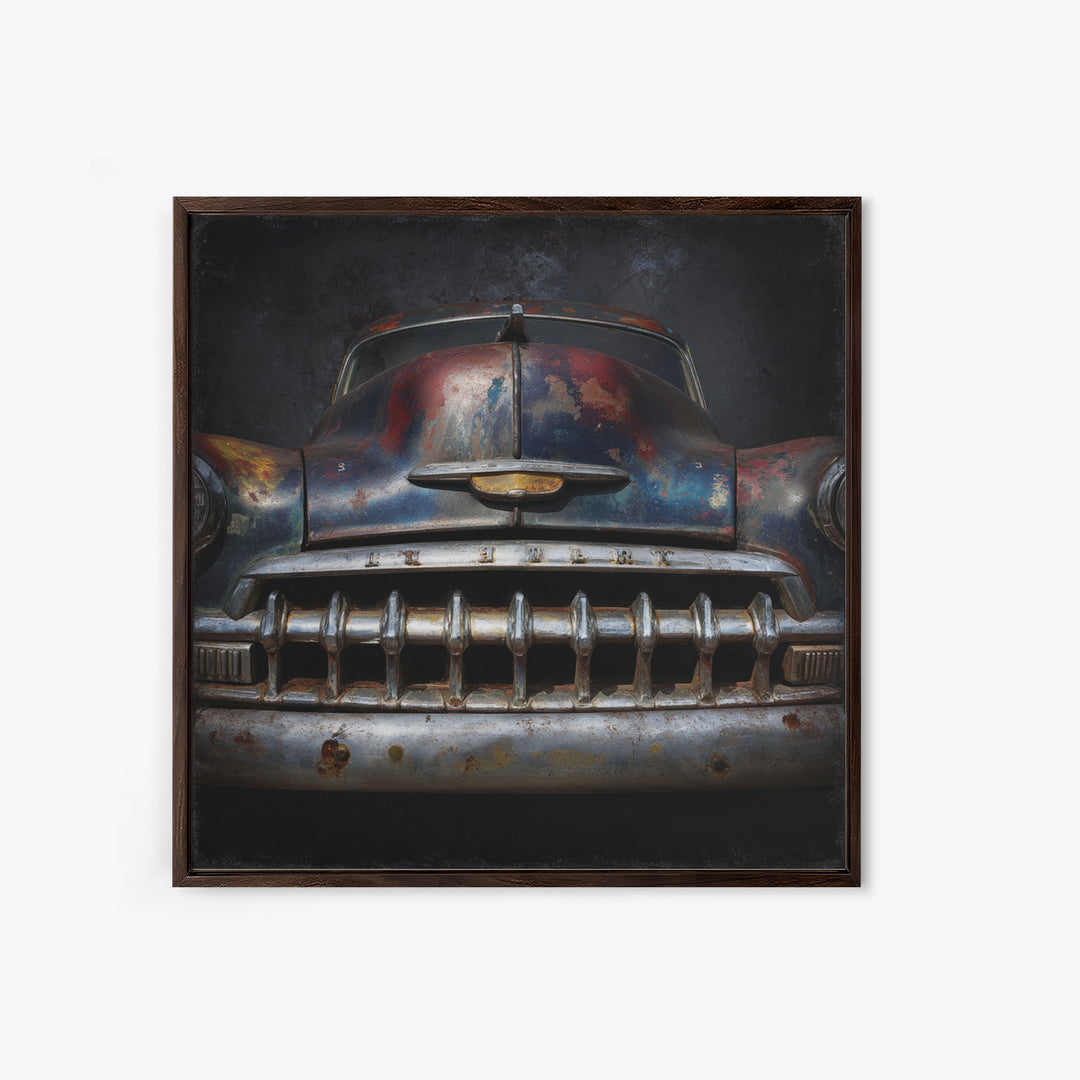 Classic Muscle Car Front Grill Canvas Print, Garage Art, Modern Decor, Garage Decor, Fine Art, Motor, Home Decor, Wall Decor, GAR-1x1-49
