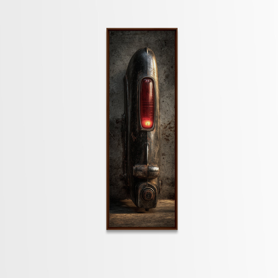 Classic Car Tail Lights Glowing at Dusk Canvas Print, Garage Art, Game Room Decor, Garage Decor, Fine Art, Motor, Gallery Decor, GAR-1x3-100