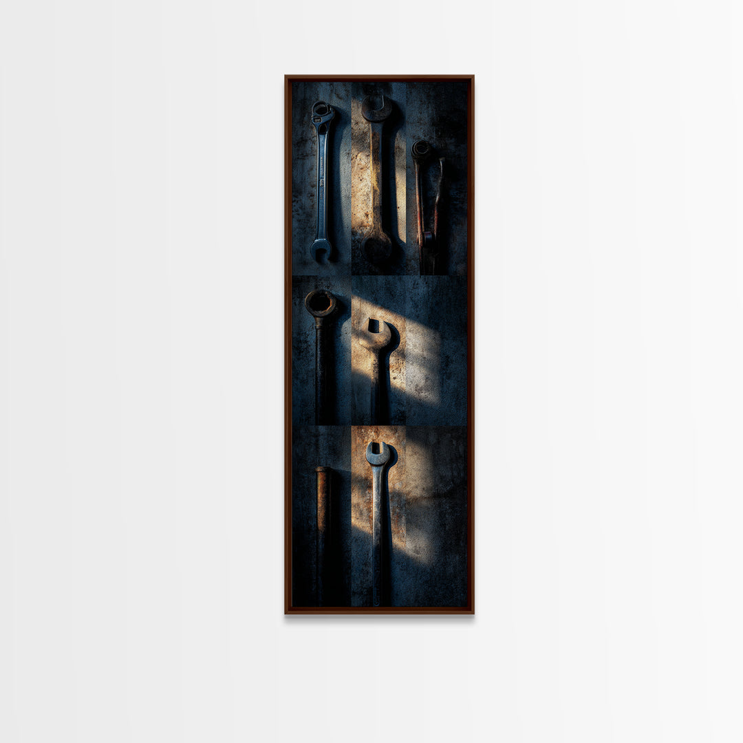 Garage Tool Silhouettes Arranged as Graphic Icons Canvas Print, Garage Art, Garage Art Poster Download, Garage Decor, Motor, GAR-1x3-26