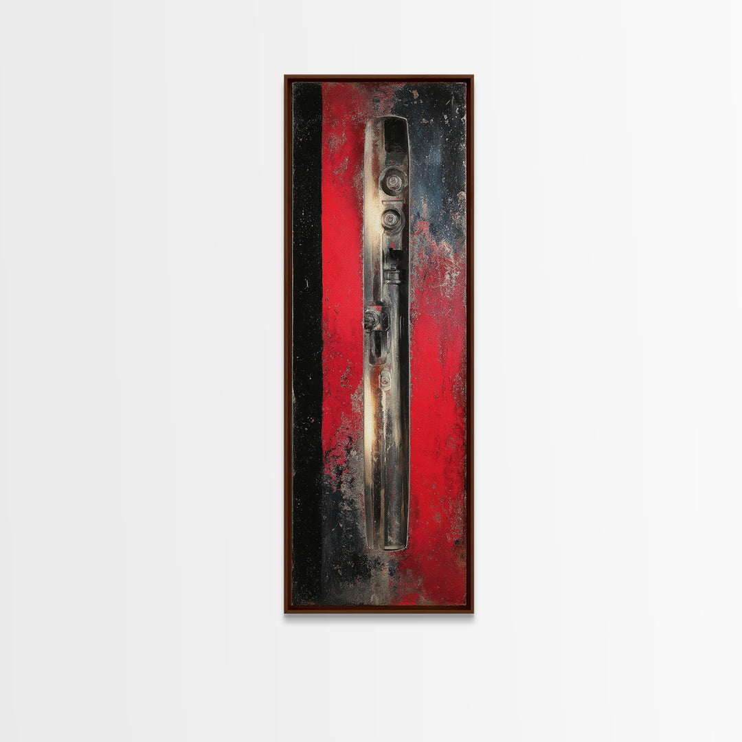 Black and Red Racing Stripe Abstraction Canvas Print, Garage Art, Wall Art, Garage Decor, Abstract Art, Motor, Fall Wall Art, GAR-1x3-48