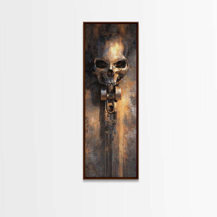 Hot Rod Flaming Skull Canvas Print, Garage Art, Black and White Art, Garage Decor, Fine Art, Motor, Garage Art Poster, GAR-1x3-88