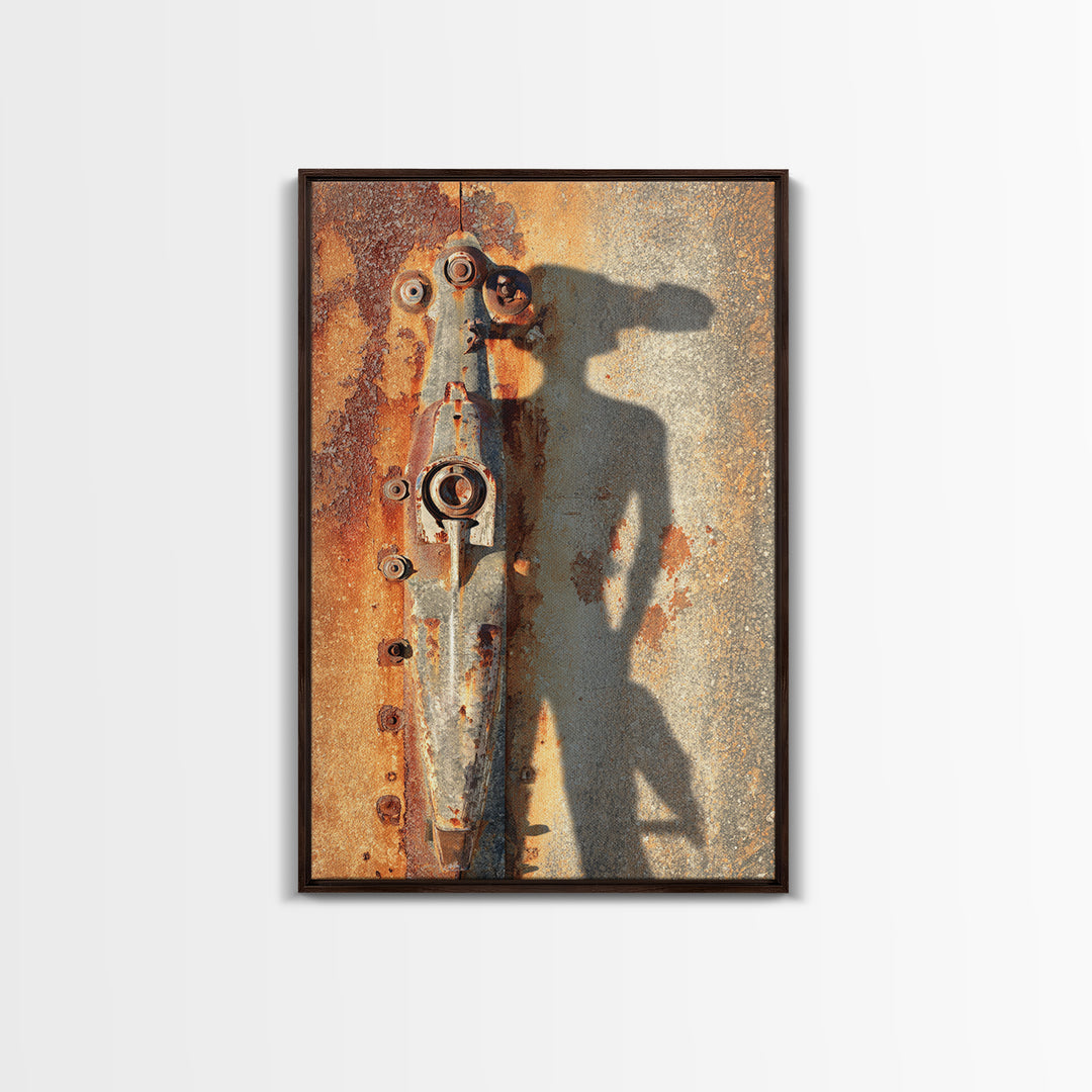 Desert Highway with Muscle Car Silhouette Framed Canvas Print, Garage Art, Canvas Wall Art, Garage Decor, Fine Art, Motor, GAR-2x3-53