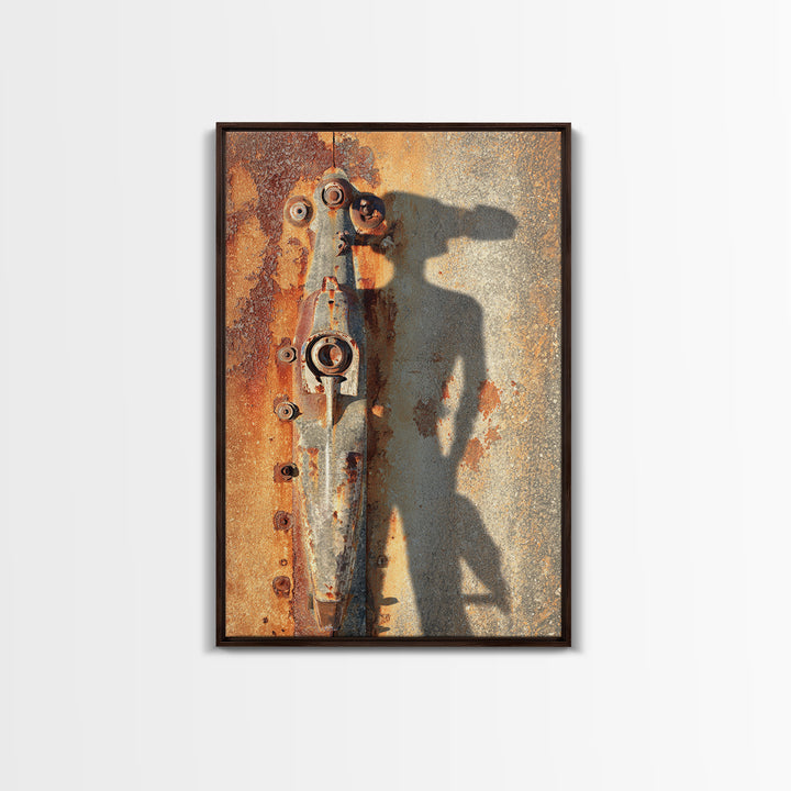 Desert Highway with Muscle Car Silhouette Framed Canvas Print, Garage Art, Canvas Wall Art, Garage Decor, Fine Art, Motor, GAR-2x3-53