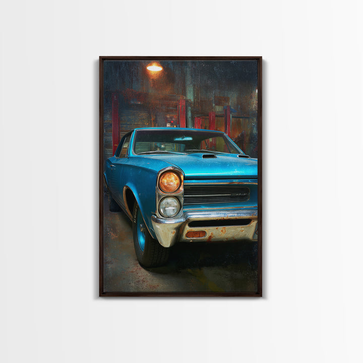Classic Muscle Car Front Grill Canvas Print, Garage Art, Man Cave Decor, Garage Decor, Oil Painting, Motor, Garage Art Poster, GAR-2x3-57