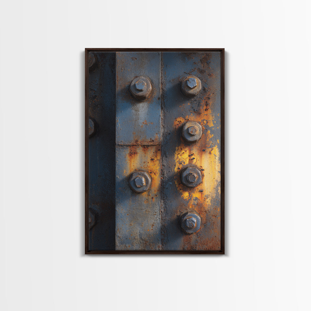 Steel and Rust Texture Abstract Panel Canvas Print, Garage Art, Art, Garage Decor, Abstract Art, Motor, Car Art, GAR-2x3-79