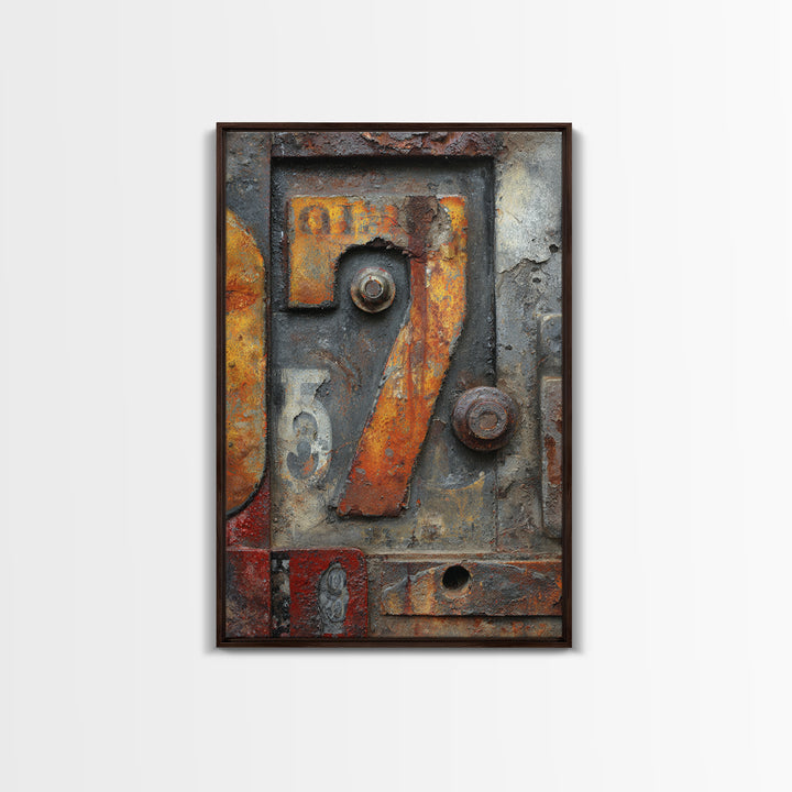 Rusty License Plate Collage Framed Canvas Print, Garage Art, Canvas Wall Art, Garage Decor, Fine Art, Motor, Autumn Wall Art, GAR-2x3-88