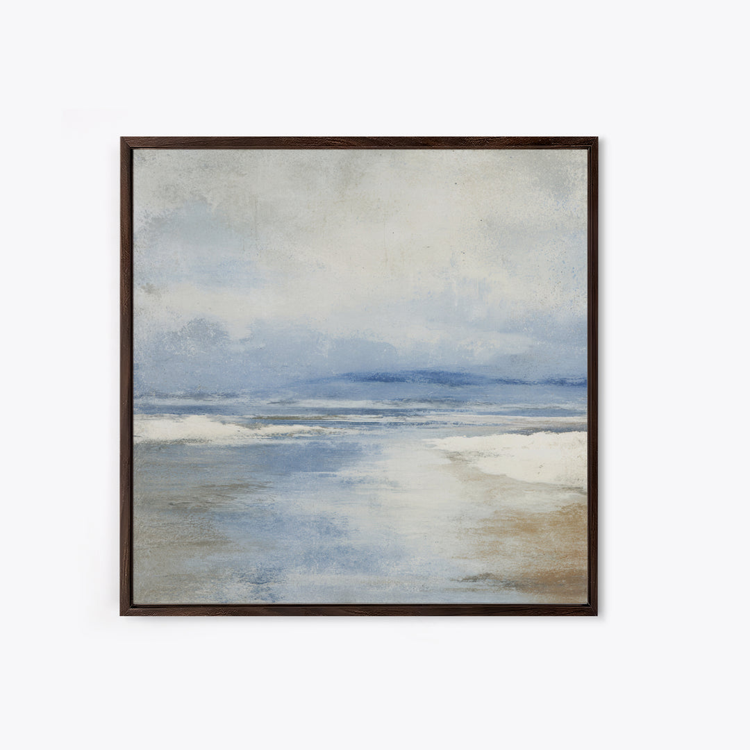 Coastal Dunes in Pale Blue and Sand Framed Canvas Print, Guest Bedroom Art, Fine Art Print, Bedroom Decor, Fine Art, Guest, GBA-1x1-29