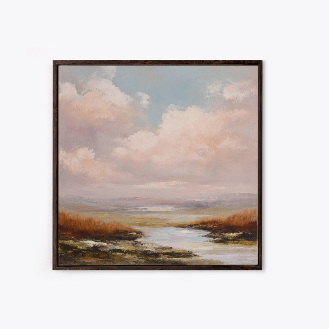 Romantic Cloudscape in Blush and Ivory Canvas Print, Guest Bedroom Art, Set of 3 Wall Art, Bedroom Decor, Fine Art, Guest, GBA-1x1-35