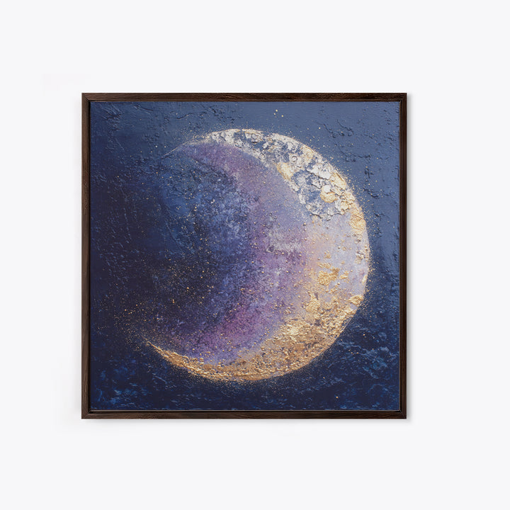 Minimal Moon and Stars Composition Framed Canvas Print, Guest Bedroom Art, Art Print, Bedroom Decor, Fine Art, Guest, GBA-1x1-40