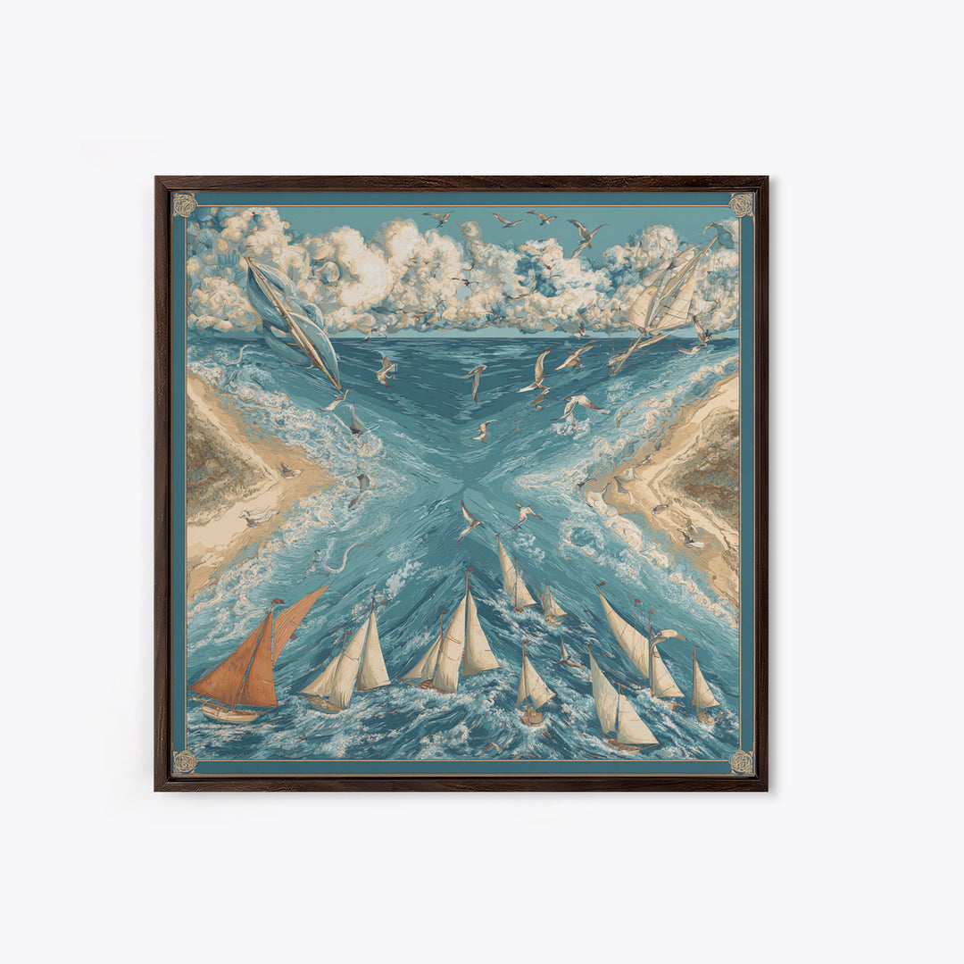 Coastal Dunes in Pale Blue and Sand Canvas Print, Guest Bedroom Art, Farmhouse Wall Art, Bedroom Decor, Fine Art, Guest, GBA-1x1-5