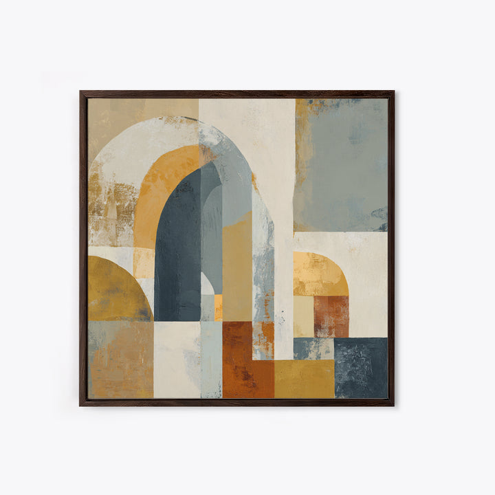 Warm Abstract Arches Framed Canvas Print, Guest Bedroom Art, Trendy Wall Art, Bedroom Decor, Abstract Art, Guest, GBA-1x1-51