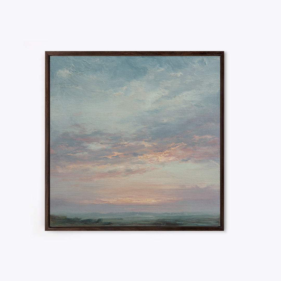 Romantic Cloudscape in Blush and Ivory Canvas Print, Guest Bedroom Art, New Home, Bedroom Decor, Fine Art, Guest, GBA-1x1-59