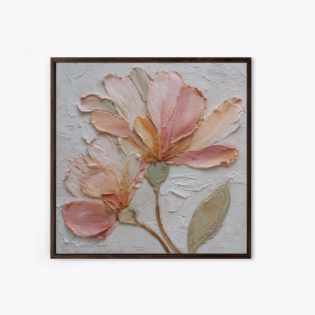 Gentle Botanical Line Drawing Trio Framed Canvas Print, Guest Bedroom Art, Bedroom Wall Art, Bedroom Decor, Watercolor Art, GBA-1x1-6