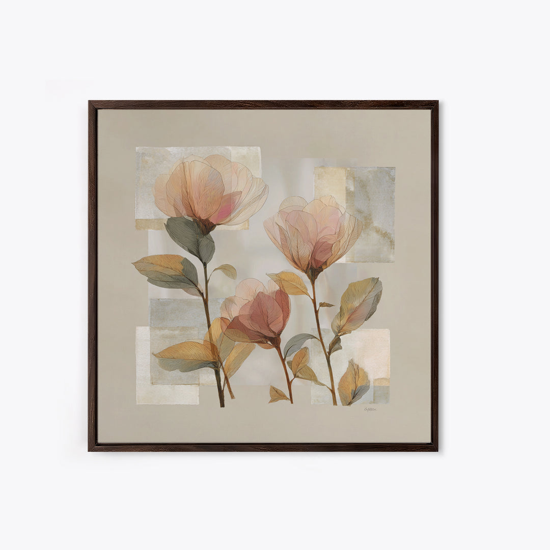 Gentle Botanical Line Drawing Trio Framed Canvas Print, Guest Bedroom Art, Gallery Decor, Bedroom Decor, Fine Art, Guest, GBA-1x1-78