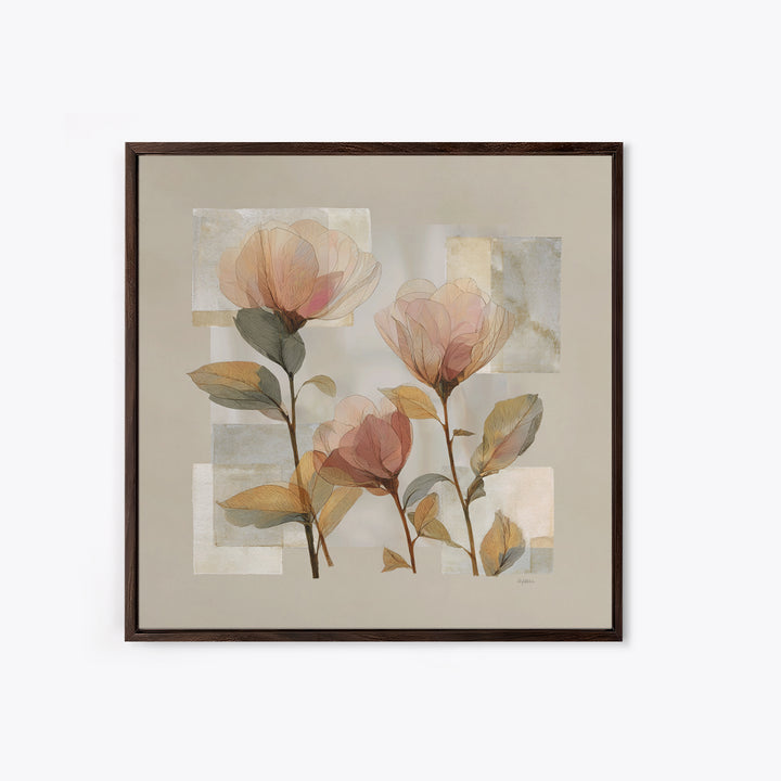 Gentle Botanical Line Drawing Trio Framed Canvas Print, Guest Bedroom Art, Gallery Decor, Bedroom Decor, Fine Art, Guest, GBA-1x1-78