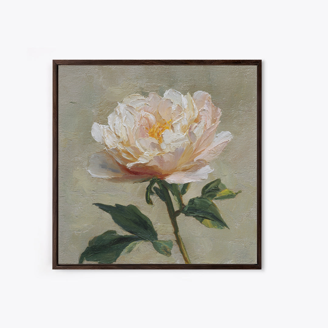 Neutral Peony Painting Canvas Print, Guest Bedroom Art, Textured Painting, Bedroom Decor, Fine Art, Guest, Wall Art Prints, GBA-1x1-81